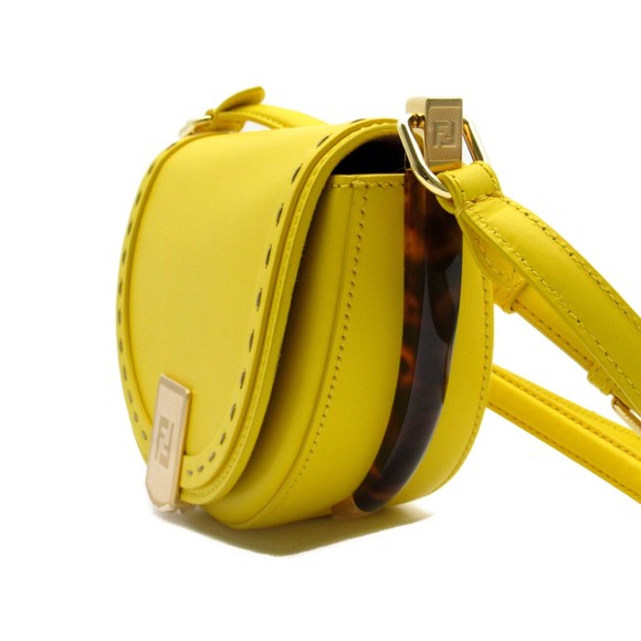 Fendi Yellow Shoulder Leather Moonlight Calf Bag - Picture 1 of 10